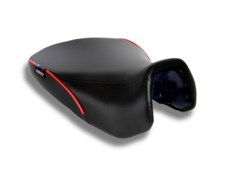 Sargent Cycle Products new Performance Plus front motorcycle seat for the BMW R 1300 GSA with DTX, Gripzones with Racing Red accents, Regular Height.